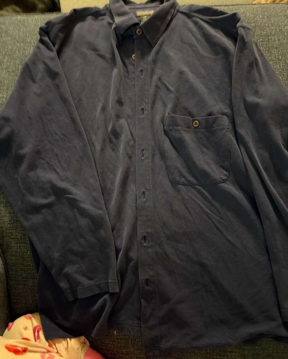 Patagonia Long Sleeve Button Down Shirt Size L Blue Organic Cotton